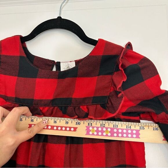 Disney Store Minnie Mouse Girl M Red Black Plaid Christmas Dress Holiday Festive - Picture 5 of 10